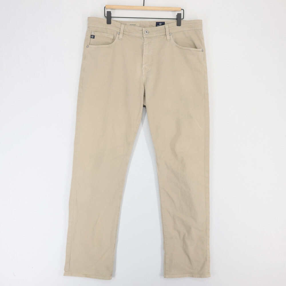 AG Adriano Goldschmied The Graduate Pants Mens 36x32 Beige Tan Stretch 5 Pocket